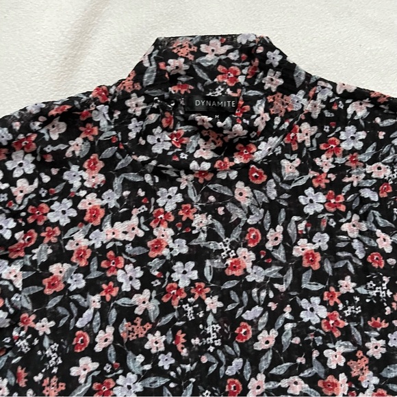 Dynamite Sheer Mock Neck Top - Picture 3 of 7